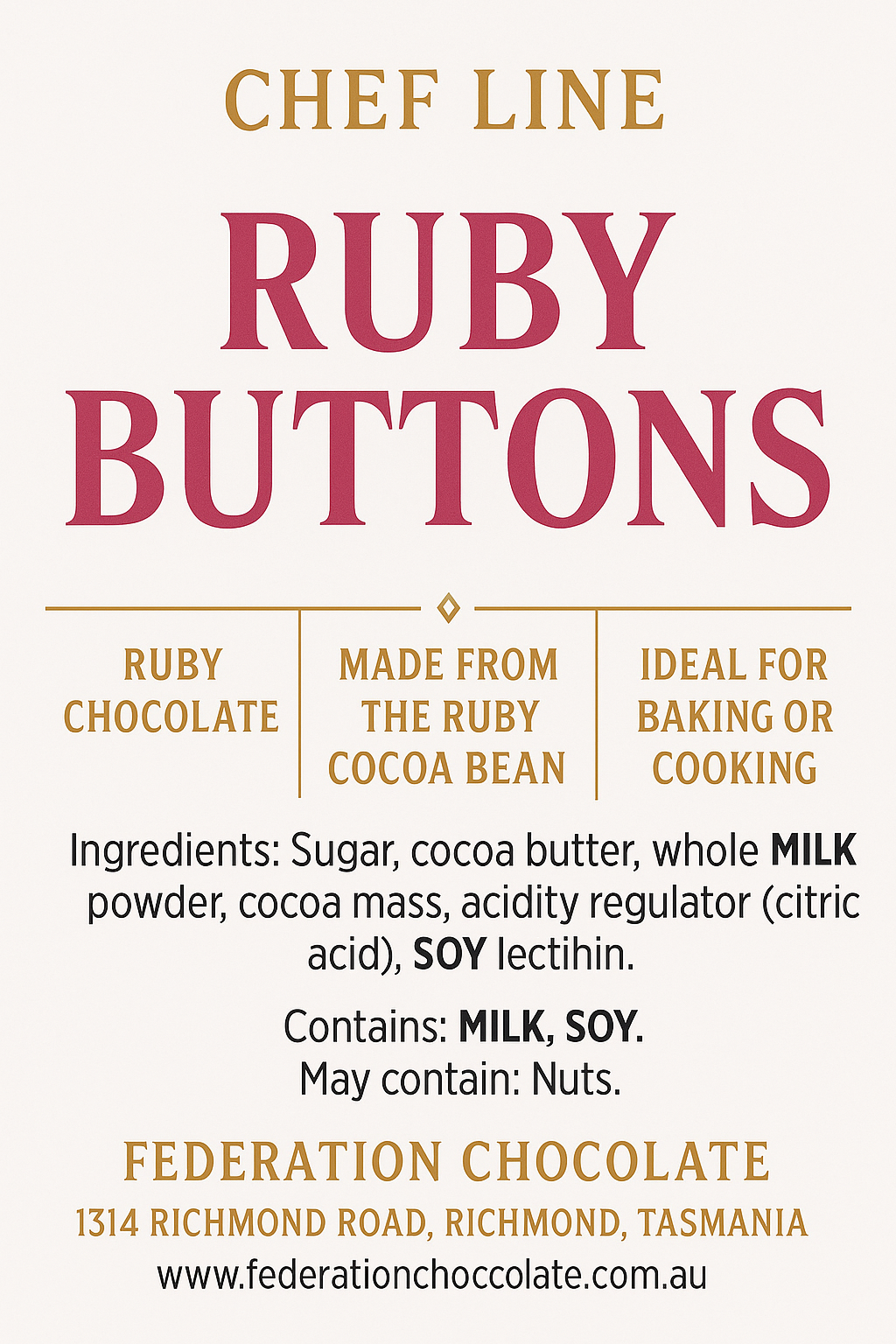 Ruby Chocolate Label