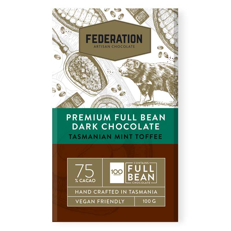 fudgey - Single Origin Papua New Guinea 74% Dark CACAO with Tasmanian Mint Oil