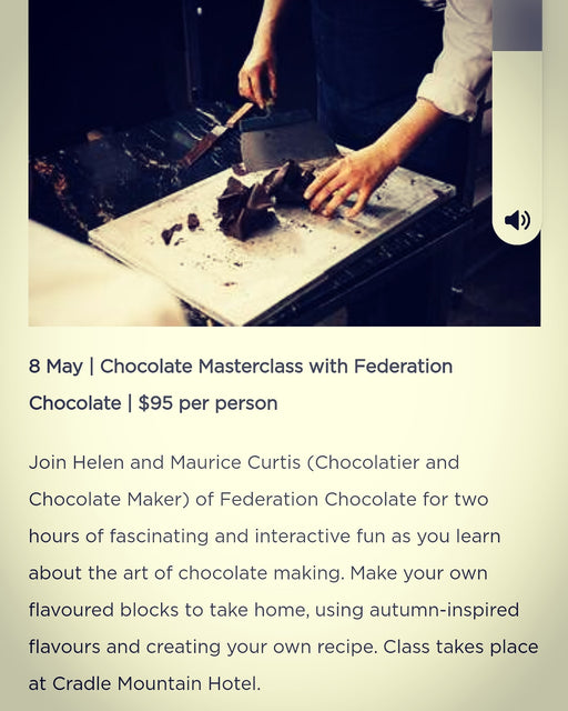 BIg announcement for our chocolate master classes.