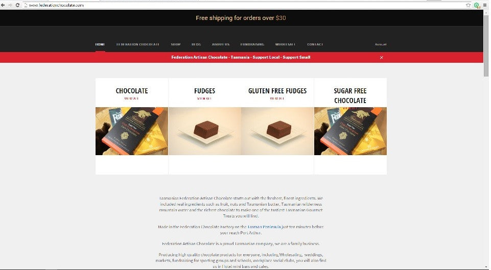 New Website, lots of yummy treats! Free Delivery for orders over $30.