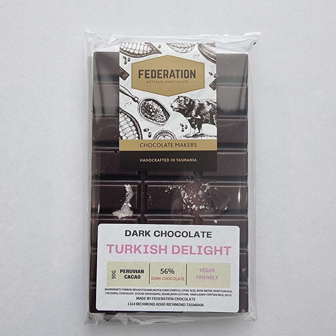 Enchanting Delights: Dark Chocolate Turkish Delight Block