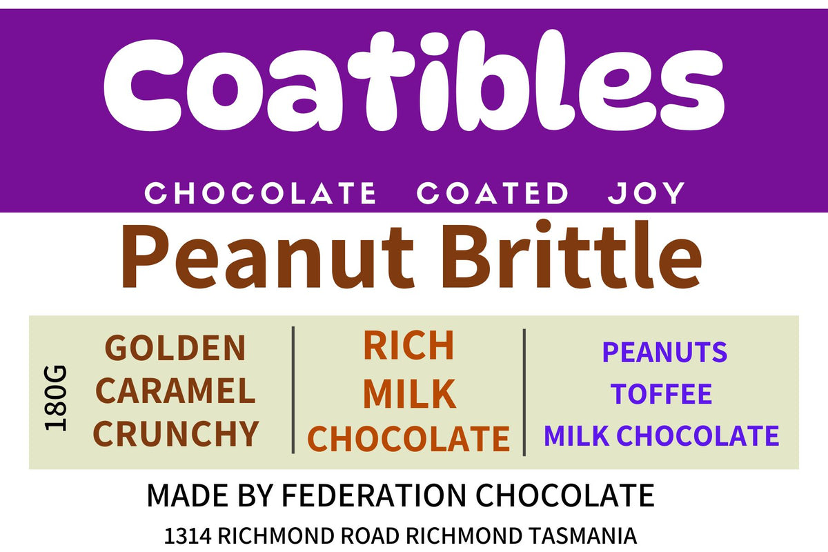 Coatibles Peanut Brittle - Milk Chocolate | Federation Artisan Chocolate