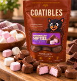 Coatibles Marshmallow Softies coated in Federation Chocolate milk chocolate with pink and white marshmallows