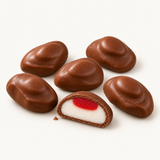 Milk chocolate coated strawberries and cream sweets