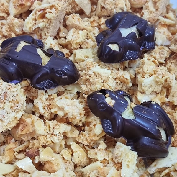 Tasmanian Saffron Honeycomb frogs - 4 box - Federation Artisan Chocolate