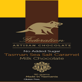 fudgey - Tasman Sea Salt Caramel - no added sugar milk chocolate.